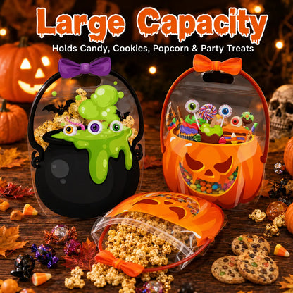 🎃Halloween Plastic Goodie Bags, Trick or Treat Candy Bags 👻