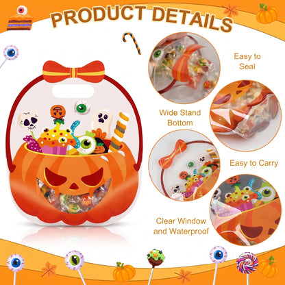 🎃Halloween Plastic Goodie Bags, Trick or Treat Candy Bags 👻