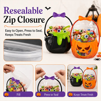 🎃Halloween Plastic Goodie Bags, Trick or Treat Candy Bags 👻