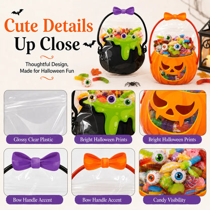 🎃Halloween Plastic Goodie Bags, Trick or Treat Candy Bags 👻