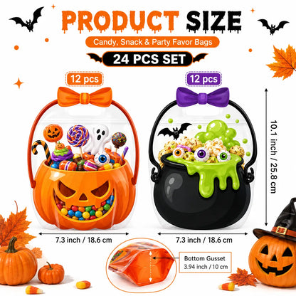 🎃Halloween Plastic Goodie Bags, Trick or Treat Candy Bags 👻